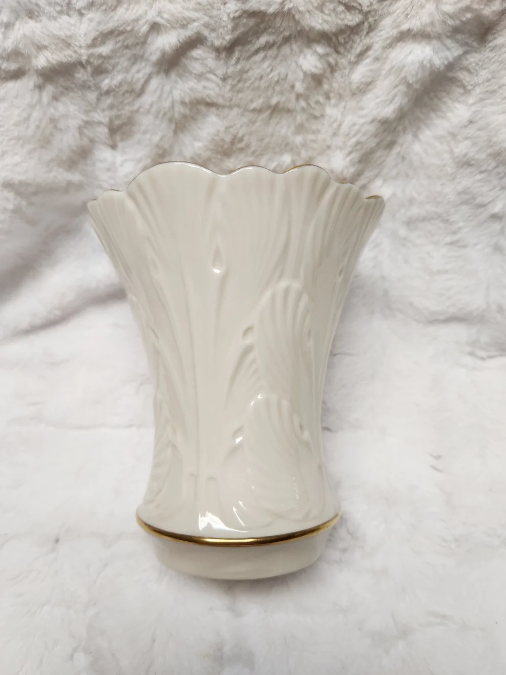 Lenox Ivory Porcelain Vase with Gold Trim
